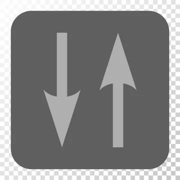 Vertical Exchange Arrows Rounded Square Button Stock Illustration