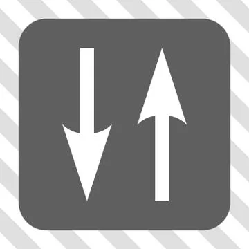 Vertical Exchange Arrows Rounded Square Button Stock Illustration