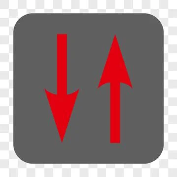 Vertical Exchange Arrows Rounded Square Button Stock Illustration