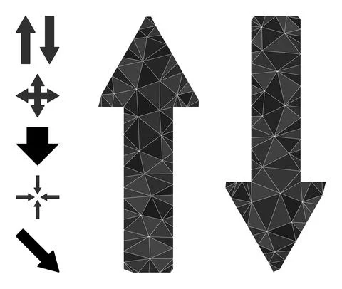 Vertical Exchange Arrows Triangle Icon and Other Icons Illustrazione stock