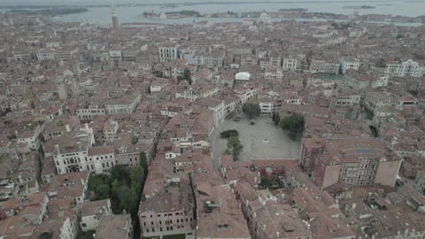 Vertical Exploration Over Venice Rooftops (Flat Profile) Stock Footage 298545793