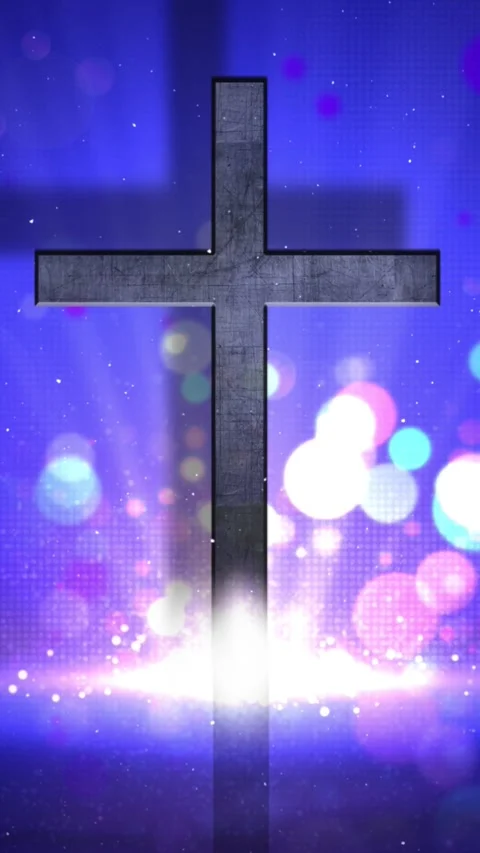 Vertical Explosive Cross on Blue 4K Loop Stock Footage 273916936