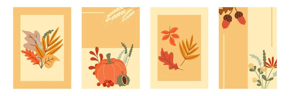 Vertical fall background with copy space Stock Illustration