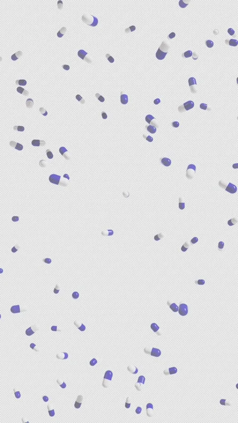 Vertical Falling Blue White Medical Capsule Pills 4K Loop Video stock 334304936