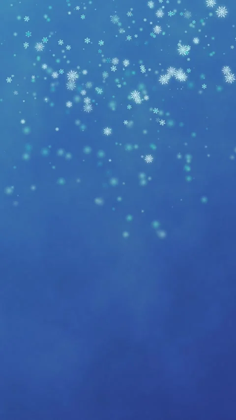Vertical Falling Snowflakes on Blue Winter Background Seamless Loop Stock Footage 318993840
