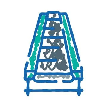 Vertical farm hydroponic system doodle icon concept Stock Illustration