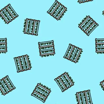 Vertical farming environmental vector seamless pattern Stock Illustration