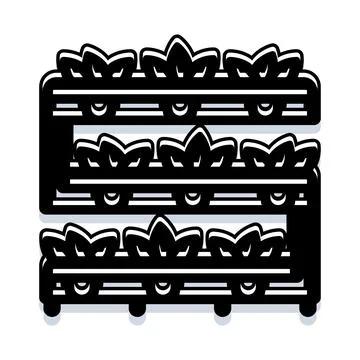 Vertical farming hydroponics system growing plants in garden Stock Illustration