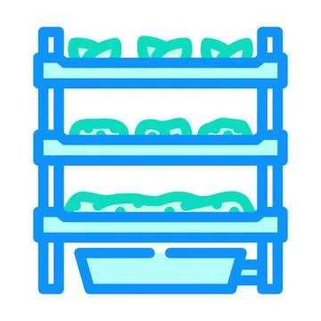 Vertical farming rack agri tech color icon vector illustration Stock Illustration