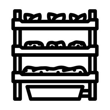 Vertical farming rack agri tech line icon vector illustration Stock Illustration