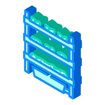 Vertical farming rack agri tech isometric icon vector illustration Stock Illustration