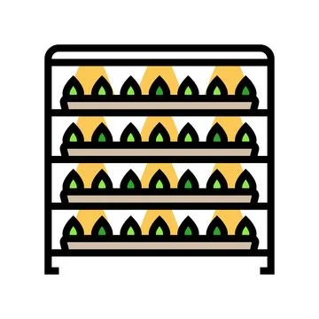 Vertical farming rack agri tech color icon vector illustration Stock Illustration