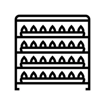 Vertical farming rack agri tech line icon vector illustration Stock Illustration