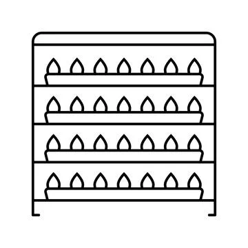 Vertical farming rack agri tech line icon vector illustration Stock Illustration