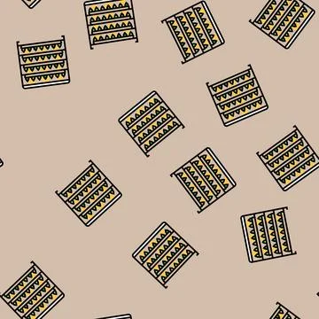 Vertical farming rack agri tech vector seamless pattern Illustrazione stock