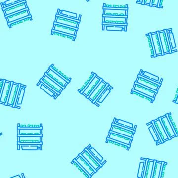 Vertical farming rack agri tech vector seamless pattern Illustrazione stock