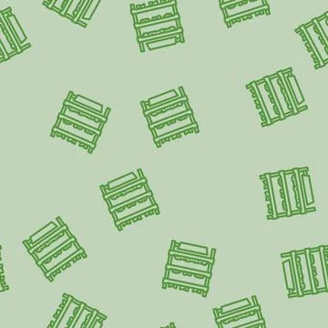 Vertical farming rack agri tech line vector seamless pattern Illustrazione stock