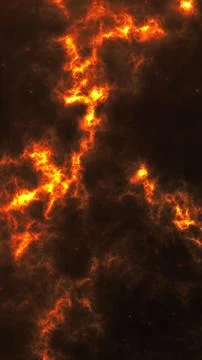 Vertical fiery plasma clouds on dark background, intense abstract energy te.. Stock Illustration