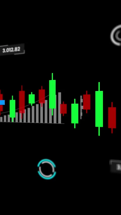 Vertical Finance Bar Chart and HUD Elements Animation. Stock Footage 317302809