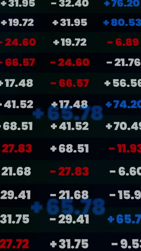 Vertical Financial Data Dashboard with Numbers and Grids. Stock Footage 317301492