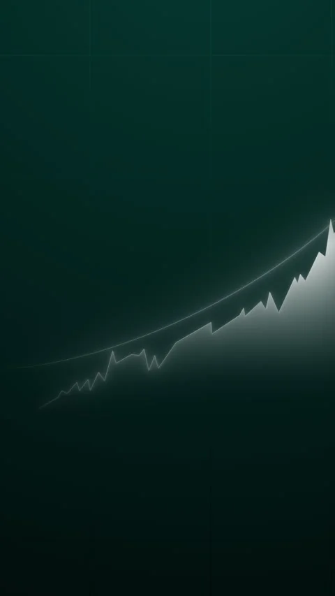 Vertical Financial Graph with Rising Line on a Green Background. Video stock 317301600