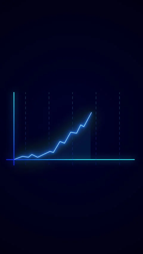 Vertical Financial Graph with a Rising Line in a Modern Minimalist Style. Stock Footage 317301662