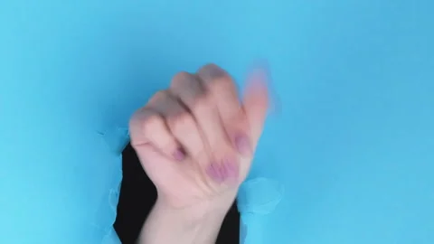 Vertical finger snap easy gesture hand torn paper Stock Footage 252051239