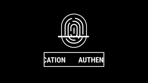Vertical Fingerprint Authentication Badge Stock Footage 334343081