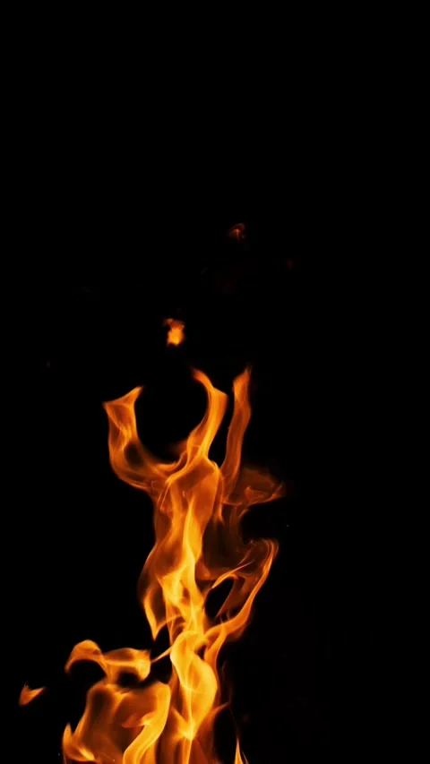Vertical Fire Flames Rising Stock Footage 303827913