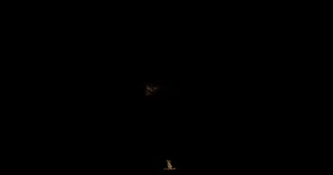 Vertical Fire Plume and Billowing Smoke Column On Black Screen 库存影片 333730740