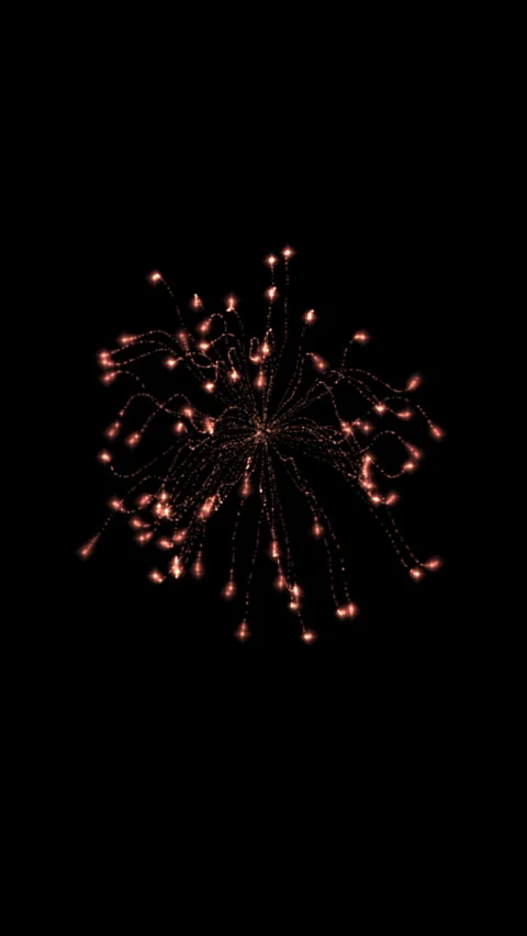 Vertical fireworks on black background with matte channel. Stock Footage 330773381