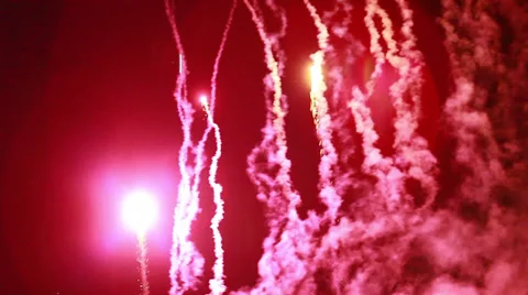Vertical fireworks explosion Stock Footage 32904434