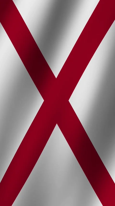 Vertical Flag of Alabama waving animation, Vertical Alabama Flag footage vid Stock Footage 282905225
