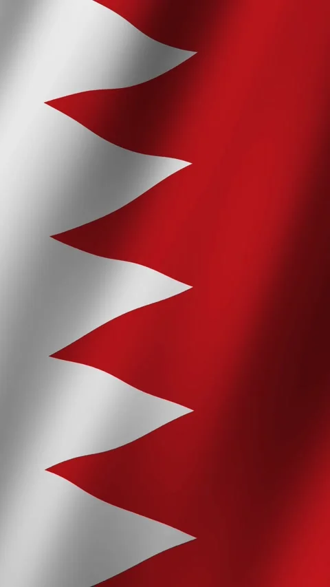 Vertical Flag of Bahrain waving animation, Vertical Bahrain Flag footage vid Stock Footage 282092924