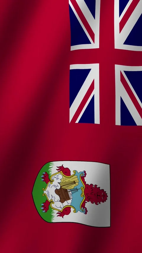 Vertical Flag of Bermuda waving animation, Vertical Bermuda Flag footage vid Stock-Footage 295728425