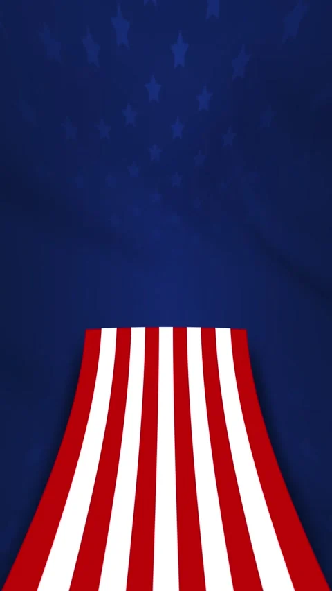 Vertical Flag Blue Background with Stars and Red White Stripes Background Stock-Footage 295344086