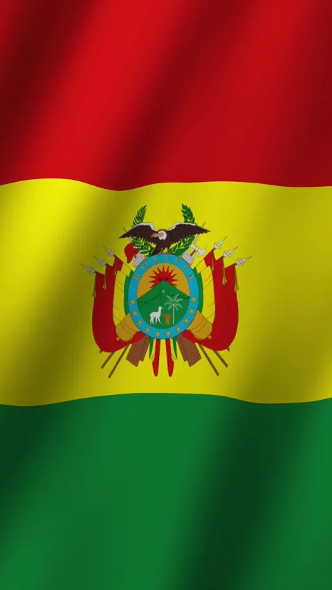 Vertical Flag of Bolivia waving animation, Bolivia Flag footage video waving Stock-Footage 294635833