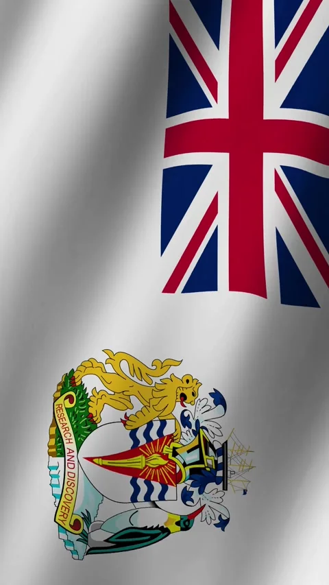 Vertical Flag of the British Antarctic Territory footage video waving Stock-Footage 284527252