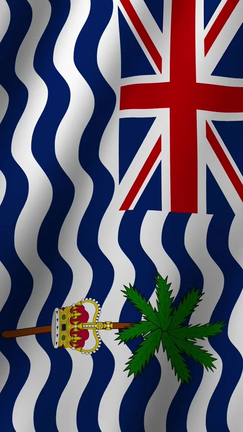 Vertical Flag of British Indian Ocean Territory waving animation, Vertical B Stock-Footage 295728242