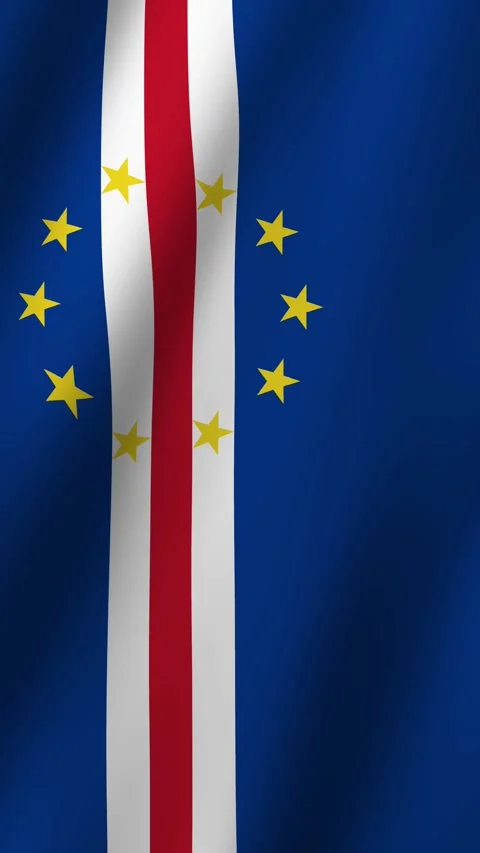 Vertical Flag of Cabo Verde waving animation, Cabo Verde Flag footage video wavi Stock Footage 294635831
