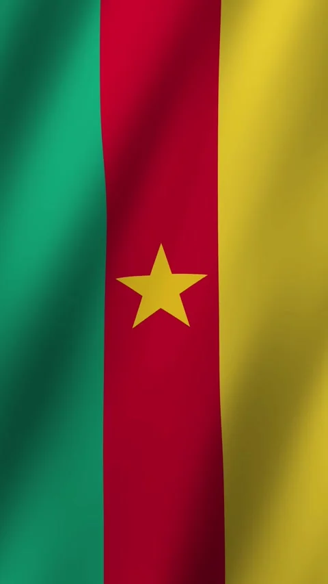 Vertical Flag of Cameroon waving animation, Vertical Cameroon Flag footage v Stock-Footage 295004472