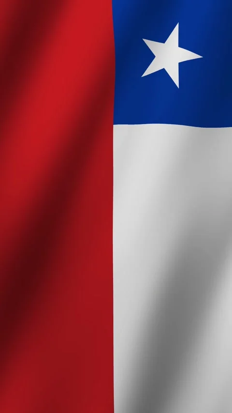 Vertical Flag of Chile waving animation, Chile Flag footage video waving in  Stock Footage 294444962