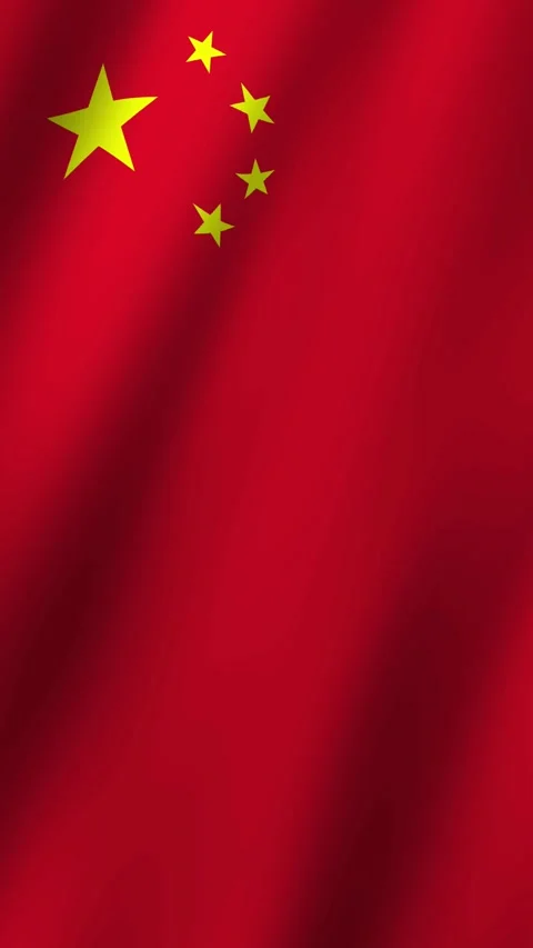 Vertical Flag of China waving animation, Vertical China Flag footage video w Stock-Footage 295004480