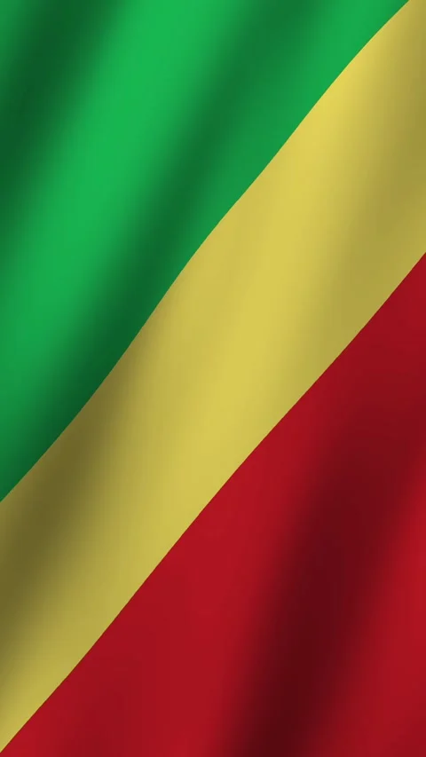 Vertical Flag of Congo waving animation, Vertical Congo Flag footage video w Stock-Footage 295004476