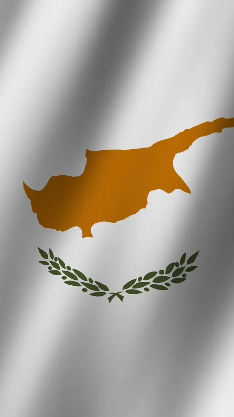 Vertical Flag of Cyprus waving animation, Vertical Cyprus Flag footage video Stock Footage 281844049