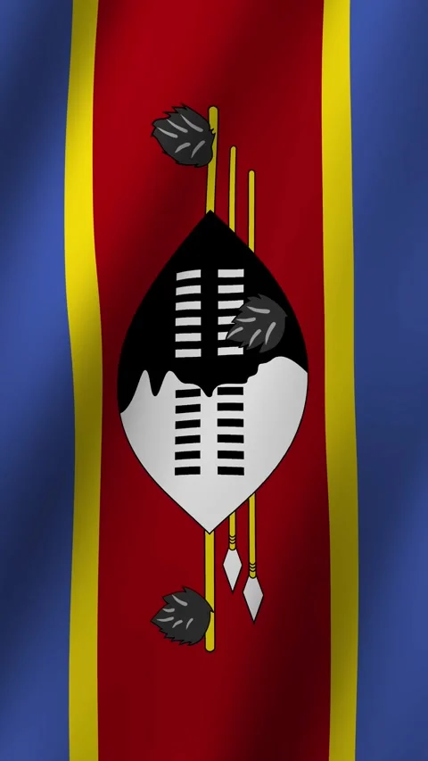 Vertical Flag of Eswatini waving animation, Eswatini Flag footage video wavi Stock Footage 294725252