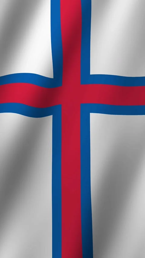 Vertical Flag of Faroe Islands waving animation, Faroe Islands Flag footage  Stock-Footage 294740259