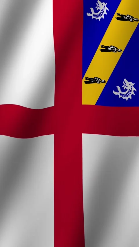 Vertical Flag of Herm waving animation, Vertical Herm Flag footage video wav Stock Footage 295824418