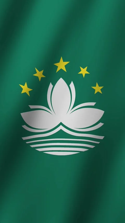 Vertical Flag of Macau waving animation, Vertical Macau Flag footage video w Stock Footage 295595285
