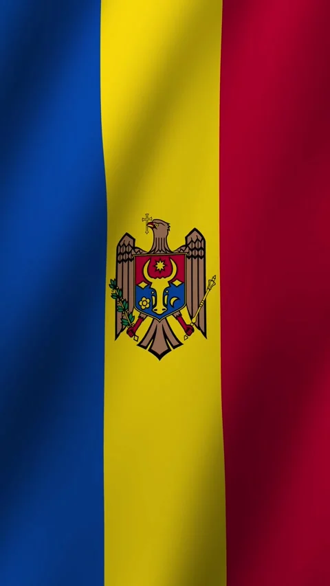 Vertical Flag of Moldova waving animation, Vertical Moldova Flag footage vid Stock-Footage 295085643